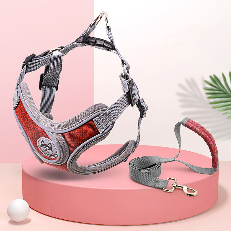 Dog Leash Vest Type Dog Walking Leash Teddy Corgi Fight Small And Medium-Sized Dog Chest Harness Dog