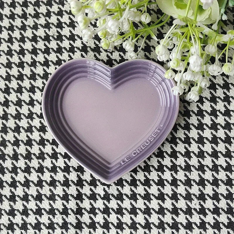 Heart-Shaped Ceramic Pet Bowl 12 cm (4.7 in) – Wide Anti-Vomiting Design for Small Cats & Dogs