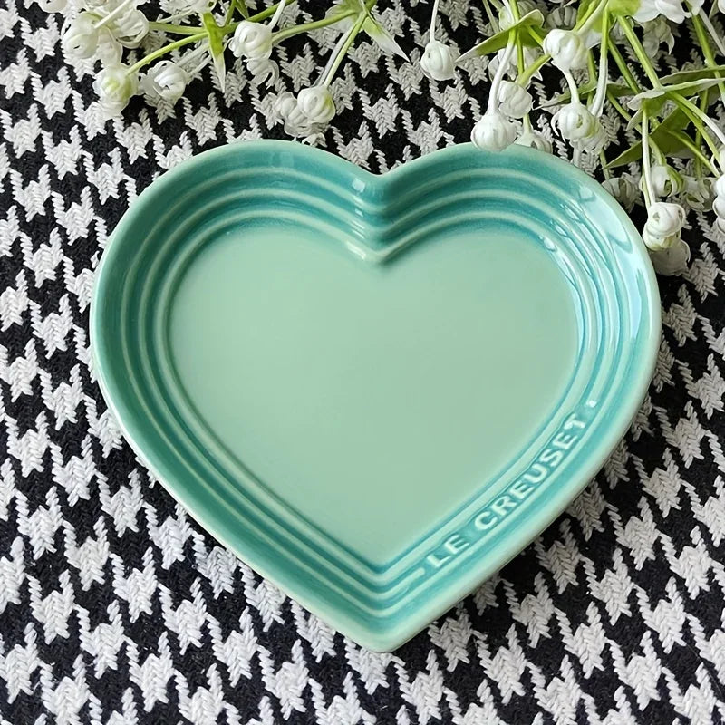 Heart-Shaped Ceramic Pet Bowl 12 cm (4.7 in) – Wide Anti-Vomiting Design for Small Cats & Dogs
