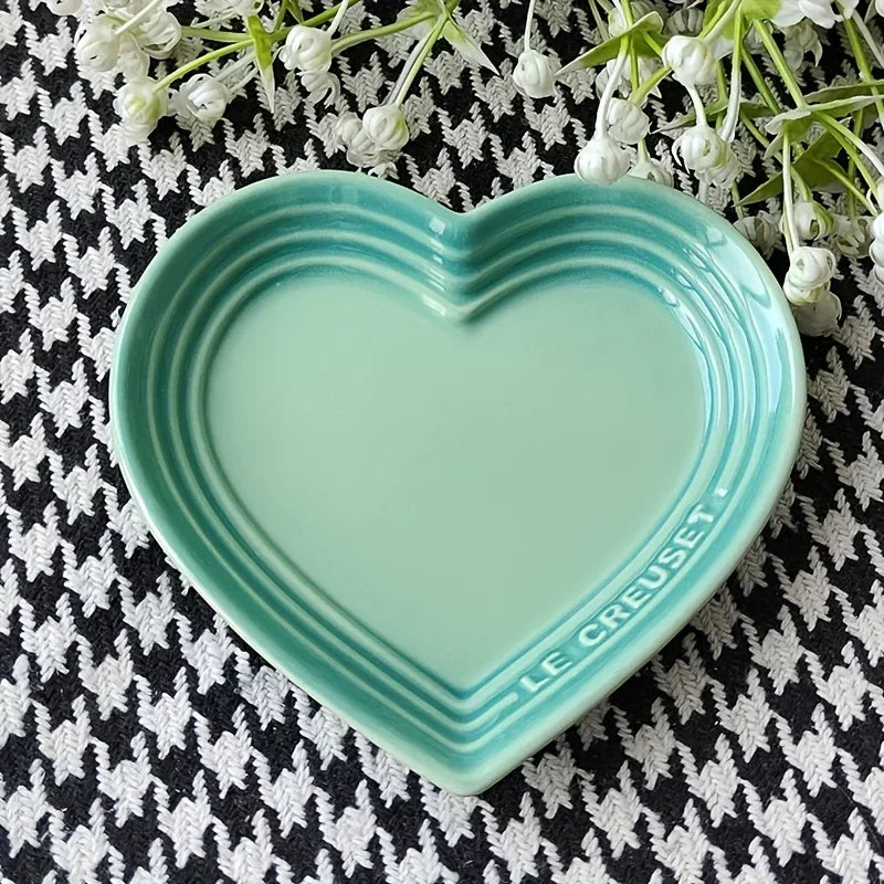Heart-Shaped Ceramic Pet Bowl 12 cm (4.7 in) – Wide Anti-Vomiting Design for Small Cats & Dogs
