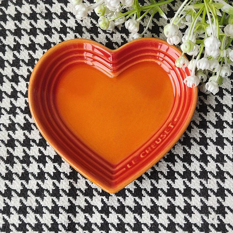 Heart-Shaped Ceramic Pet Bowl 12 cm (4.7 in) – Wide Anti-Vomiting Design for Small Cats & Dogs