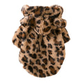 Leopard Fleece Dog Hoodie Coat Jacket Warm Winter Clothes for Small Dogs French Bulldog Chihuahua