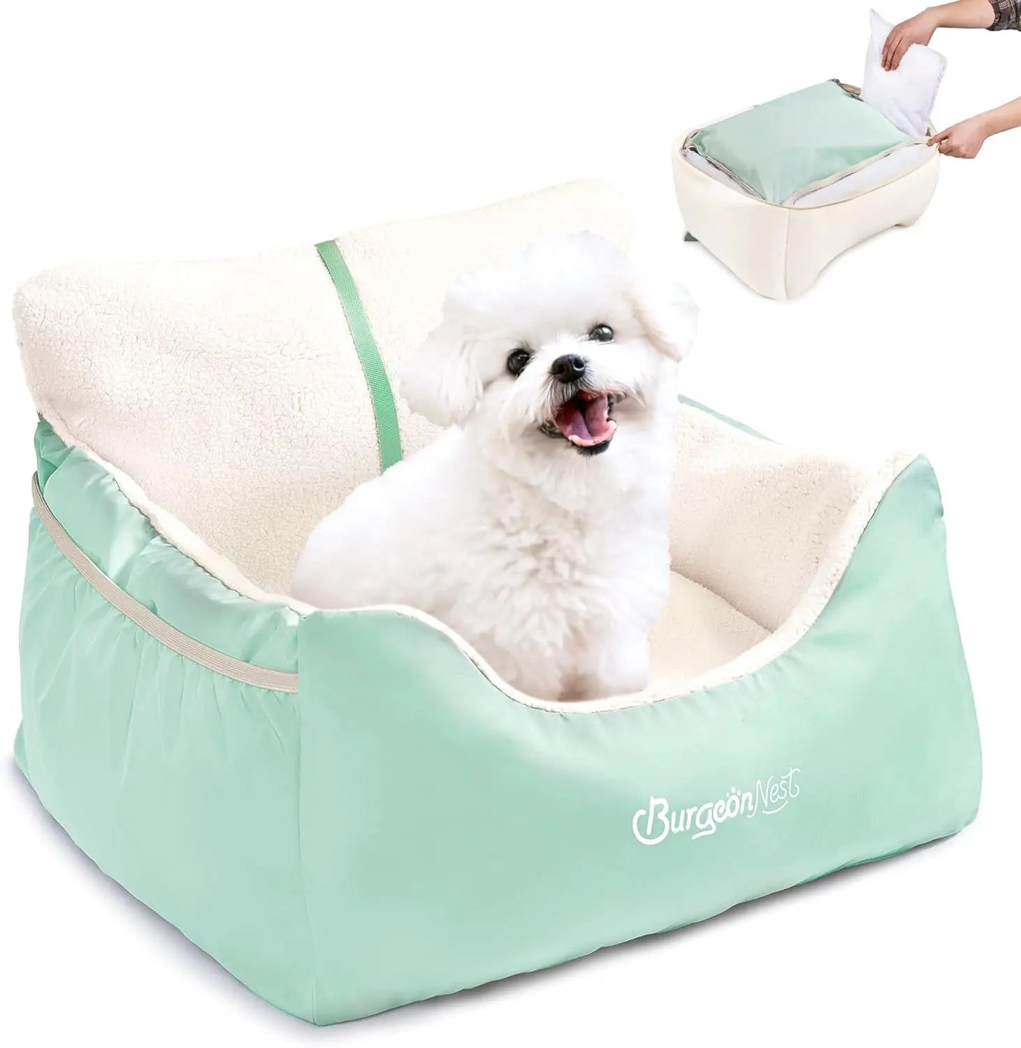 Washable Pet Car Seat Booster for Small Dogs & Cats, Oxford Fabric